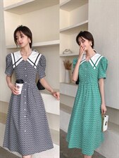 夏季新款爱心??学院风连衣裙两色，女装连衣裙，AMSS 艾玛莎莎