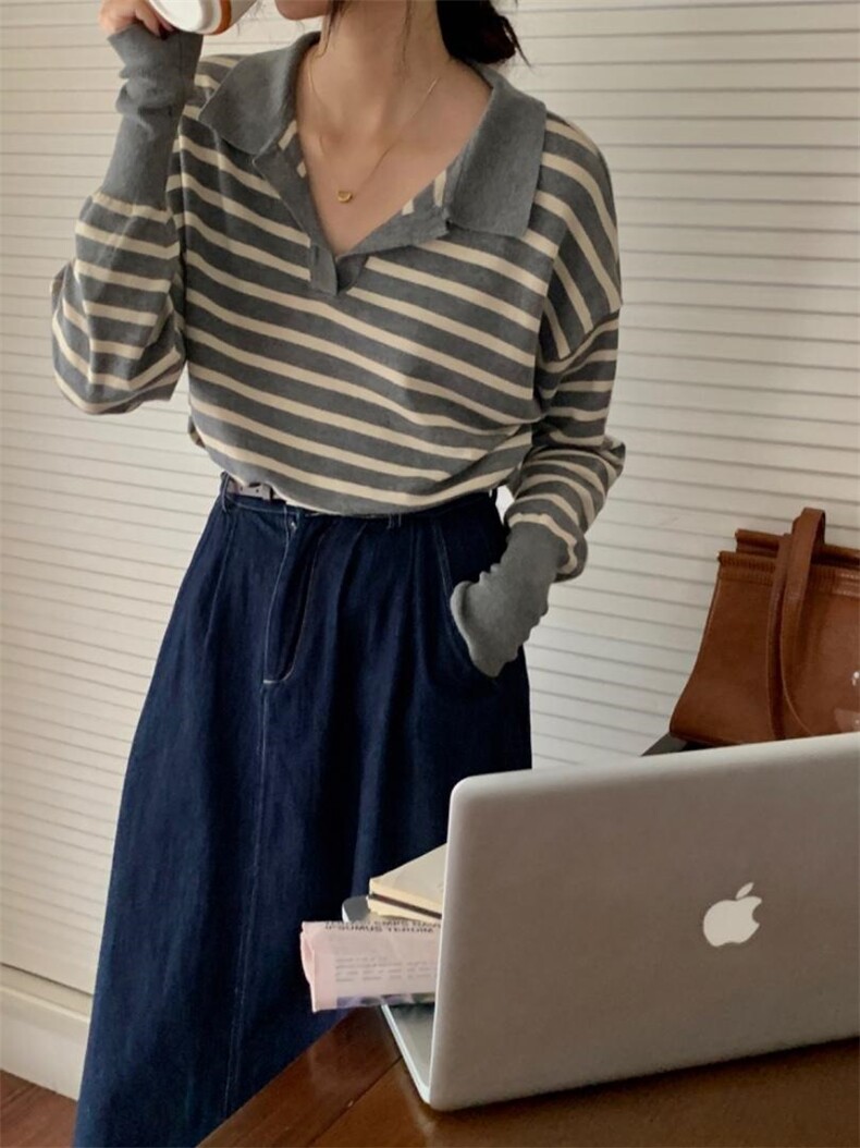 条纹毛衣，女装针织衫/毛衣，FAILISI(2F)