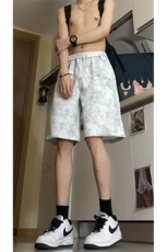 夏季巴黎脏脏短裤宽松扎染运动五分裤A463特P33控68，男装牛仔裤，电商A309
