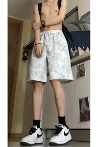 夏季巴黎脏脏短裤宽松扎染运动五分裤A463特P33控68图片