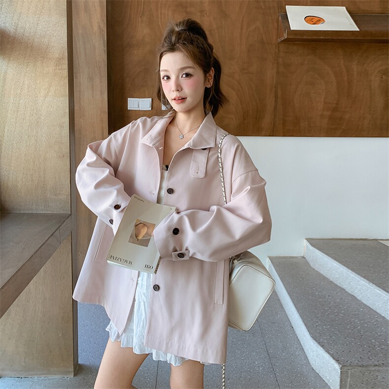 【新款】设计感袖里撞格短风衣外套2C372-839-P155控228图片