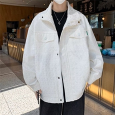 小香风牛仔外套男款春秋季韩系宽松工装夹克大码男装褂子W9290，男装夹克，星座1116A-1（原606A）