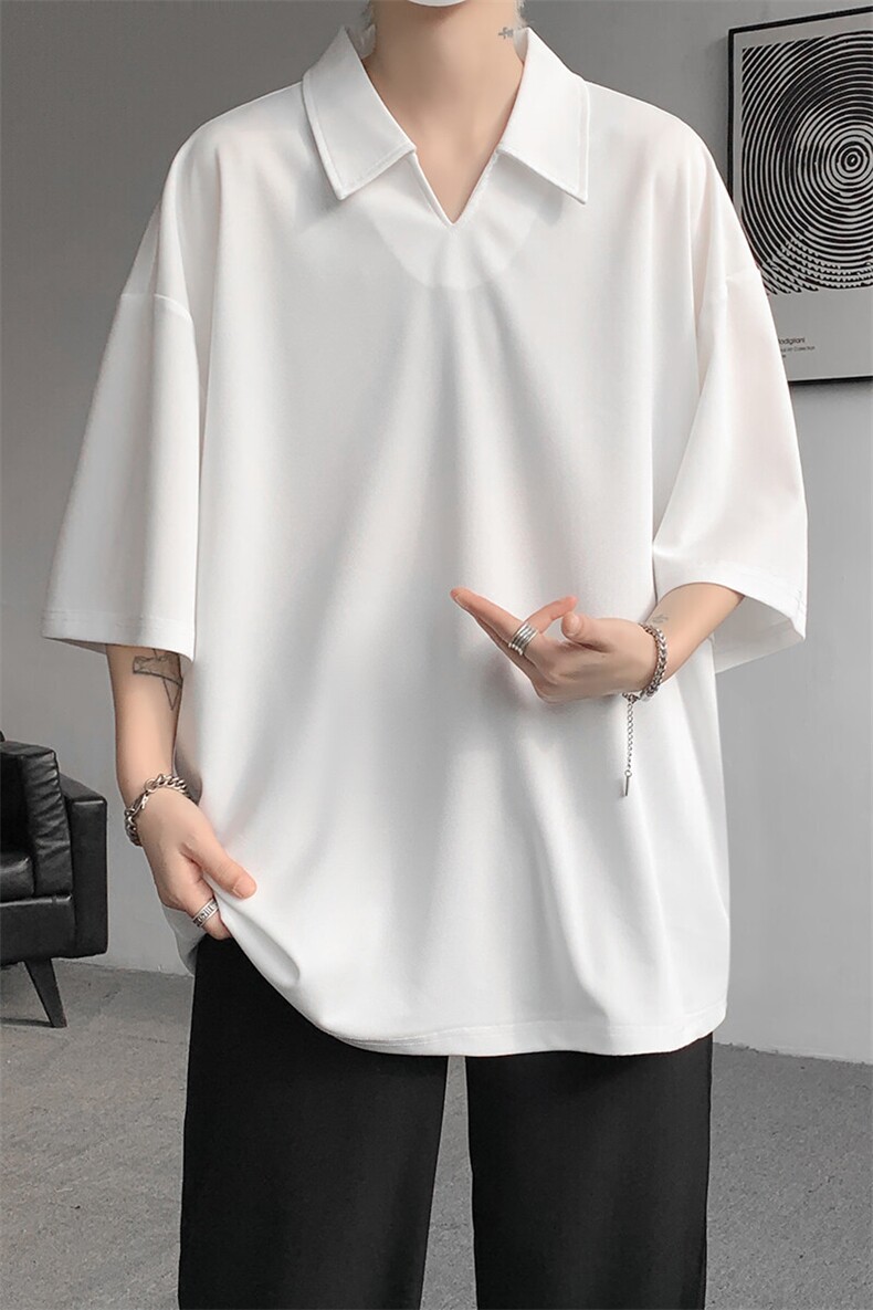 M-8XLv领冰丝短袖Polo衫特大码宽松凉感半袖翻领T恤衫DX1202/P30,男装T恤,电商B238