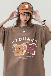 中性23夏季潮流小饼干棉短袖T恤女T61116 P25控38图片