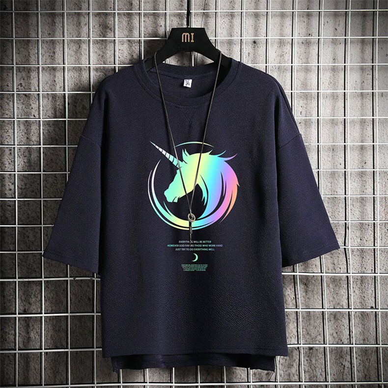 Q11138-P30春夏季七分袖t恤男大码五分袖男短袖中袖网格挂拍,男装T恤,电商A040A