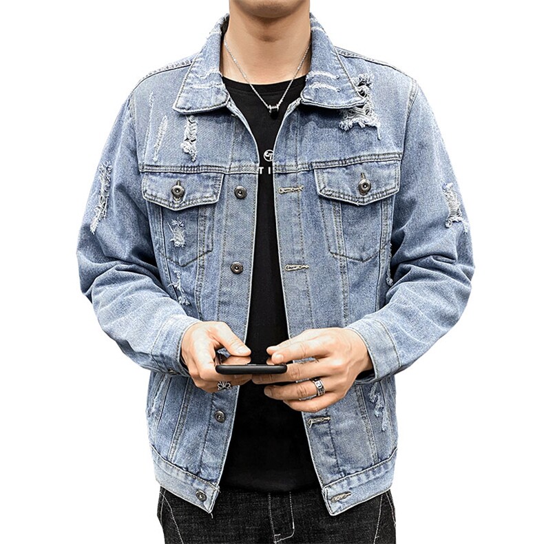 秋季牛仔外套男春秋韩版潮流新款秋装男生男士夹克上衣服8153-P60,男装夹克,电商A318