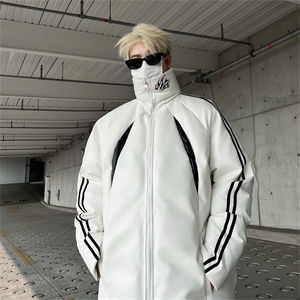 三条杠皮棉服冬季宽松棉衣立领冬装棉袄外套男MY2416-特100控168图片