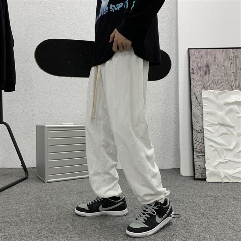 hiphop炸街裤子高街ins潮牌发泡阔腿垂坠感嘻哈拖地裤K1281-P28,男装休闲裤,星座512-2