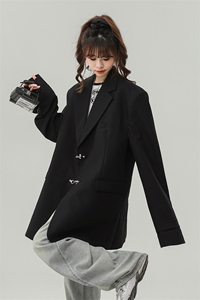 中性风金属装饰西服女成分：96%聚酯纤维4%氨纶XF77069P85控128图片