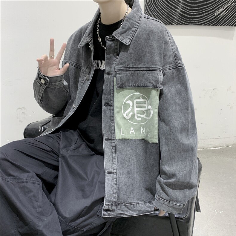 jk631-p75-限价98港风日系中性大码牛仔外套潮牌ins宽松夹克,男装工装外套,星座116