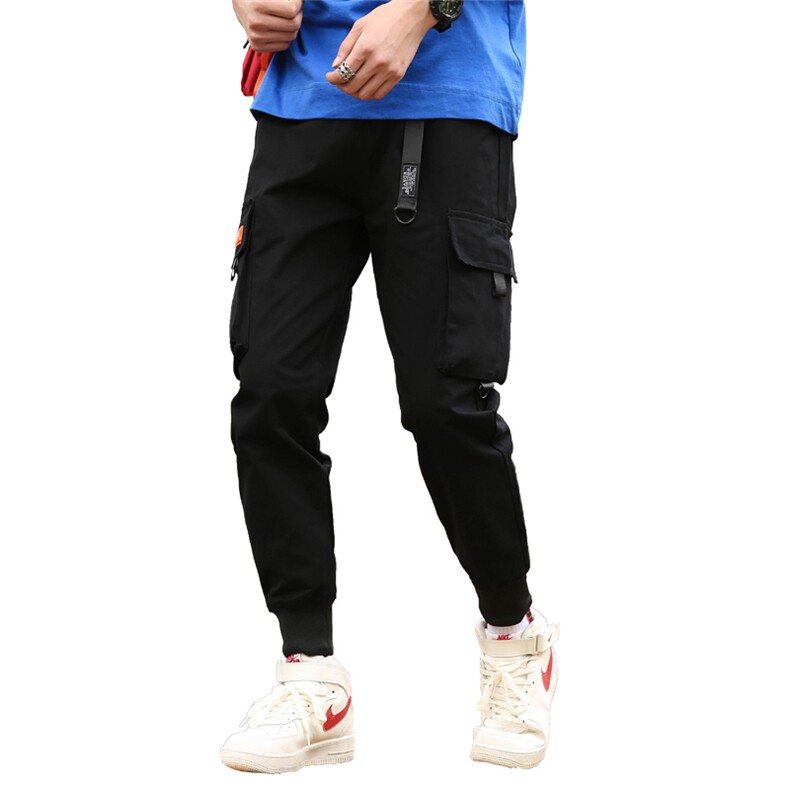 国潮工装裤男潮牌束脚小脚哈伦裤多口袋休闲裤男宽松裤K6050-20,男装休闲裤,星座509