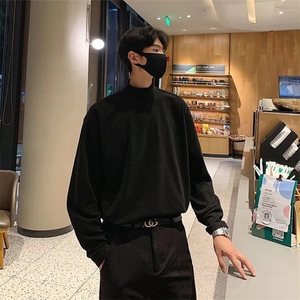 抖音得物品质260克精梳德绒保暖长袖T恤纯色半高领打底针织衫DR01图片