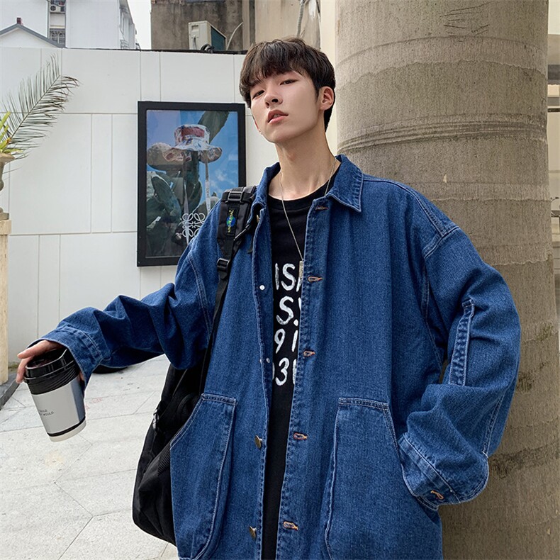 秋季牛仔夹克宽松外套 个性百搭牛仔衣男JK52-P60图片