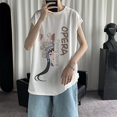 BX25161-P25纯棉汗背心男士大码宽松汗衫男无袖t恤男港风，男装T恤，电商A040