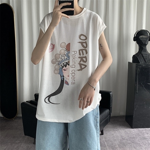 BX25161-P25 纯棉汗背心男士大码宽松汗衫男无袖t恤男 港风图片