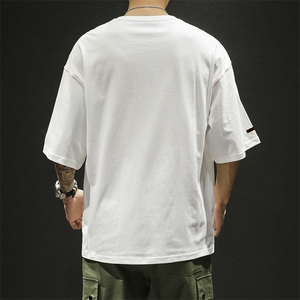 夏季男士新款短袖t恤韩版潮流5分袖打底休闲上衣服DT图片