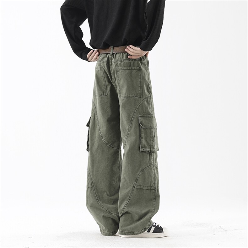 B221美式ins暗黑高品质多口袋休闲工装裤子LK24371-P70控98,男装休闲裤,电商B221
