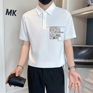 店主风社会小伙男士刺绣贴补POLO衫男保罗衫301A-1/PL119/P58图片
