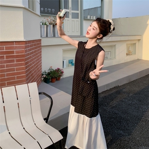 波点拼接送包连衣裙2c307-8812p130k188图片