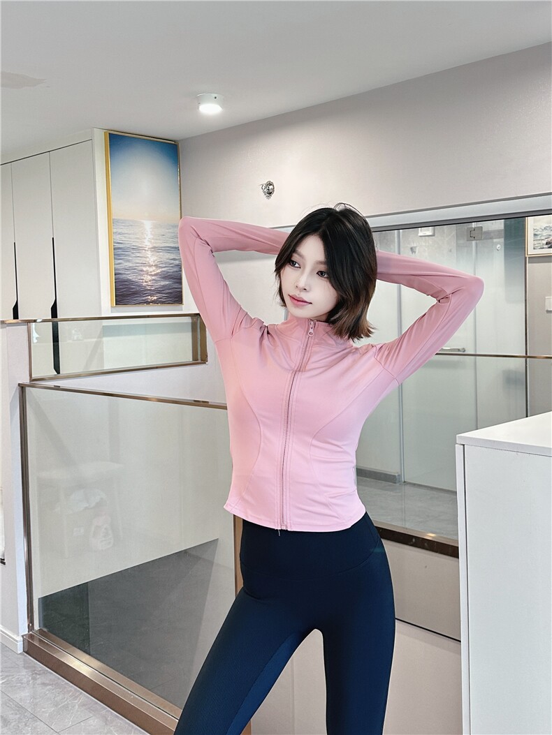 蜜桃线感瑜伽服运动跑步健身防晒吸汗反光速干外套A158-WT060-P30,女装短外套,电商A158