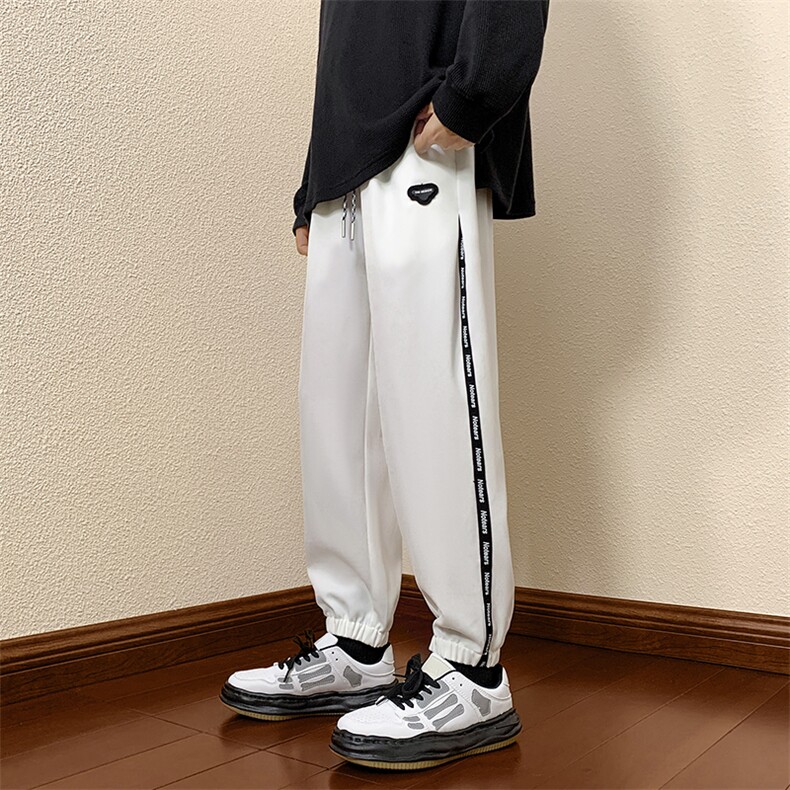 2024秋冬新款港风撞色条纹宽松束脚休闲运动裤K229-P45,男装休闲裤,星座914-3