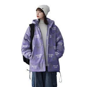 21中性风连帽棉衣潮流小熊满印情侣面包服学生宽松棉服896-P128,男装棉衣,星座227