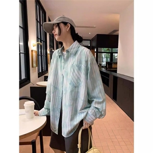 青春流行新款气质休闲长袖ins衬衫尖领潮百搭男女情侣夏季防晒衣,土豪气质穿搭图片