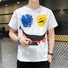 2021夏季新款男潮个性印花百搭套头短袖T恤男A436-T638-P25，男装T恤，电商A436