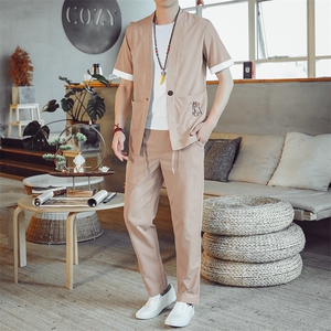 夏季套装男士两件套风复古唐装名族风A334-TZ011-P55图片