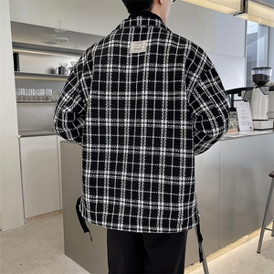 轻熟风ins小香风网红格子拼接呢料夹克外套WY51/P70降图片