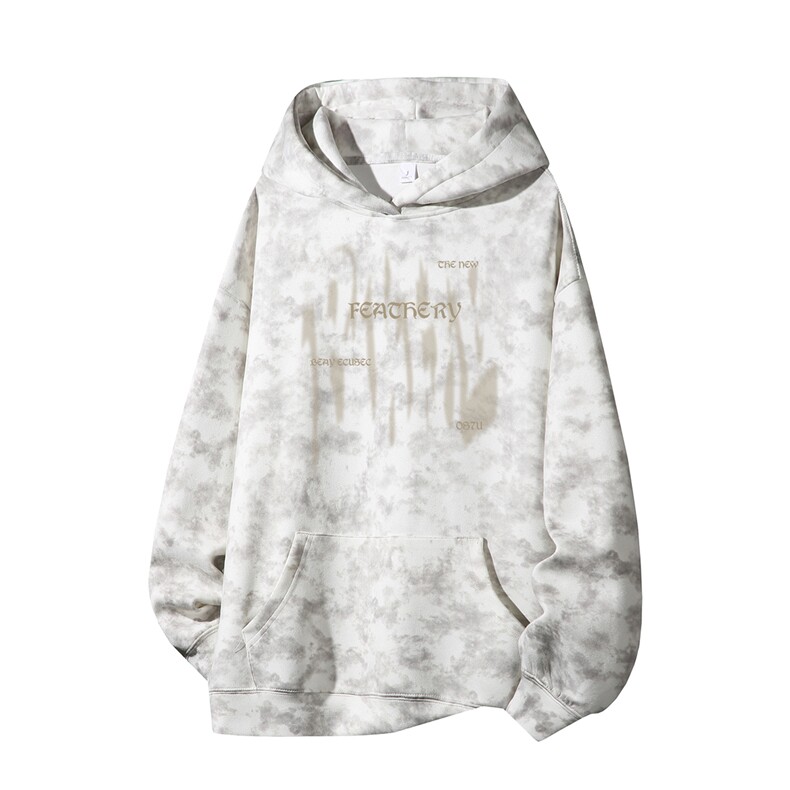 得物供货、重磅420克现货麂皮绒扎染卫衣HD019-1-WL25428ZR-P45，男装卫衣，电商019-1