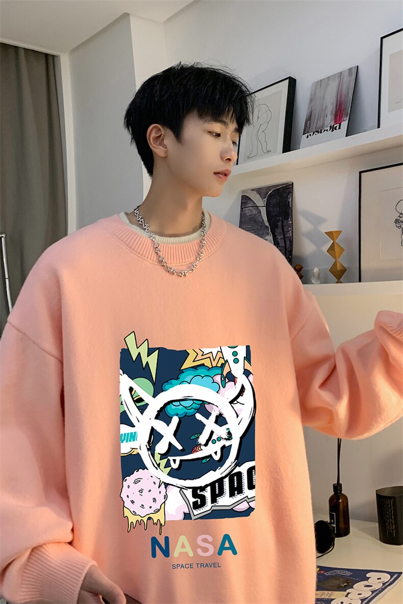 控78假两件毛衣男大码加绒针织衫男毛线衣M80275-P55加绒P70,男装针织衫/毛衣,电商A040