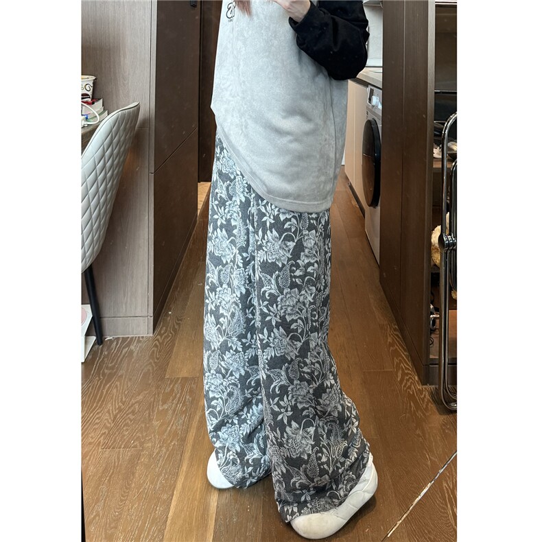 棉麻风提花阔腿裤子男新款复古慵懒宽松直筒休闲拖地裤D506/P55,男装休闲裤,星座206（原A221）