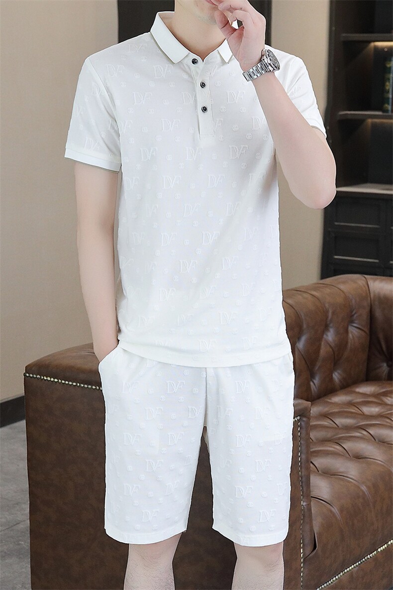 中青年休闲男装翻领半袖T恤衫2023夏季新款男士polo衫薄款男套装,男装休闲套装,电商B212（原钱塘6029）