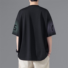 2025夏季新款无影墙大码冰丝印花短袖T恤M-5XHT25530-特P25，男装T恤，电商A022