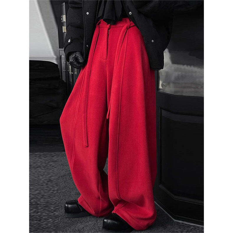 【网图慎用】高品质一比一喜庆大红色弯刀休闲裤KD128-P65，男装休闲裤，电商A466