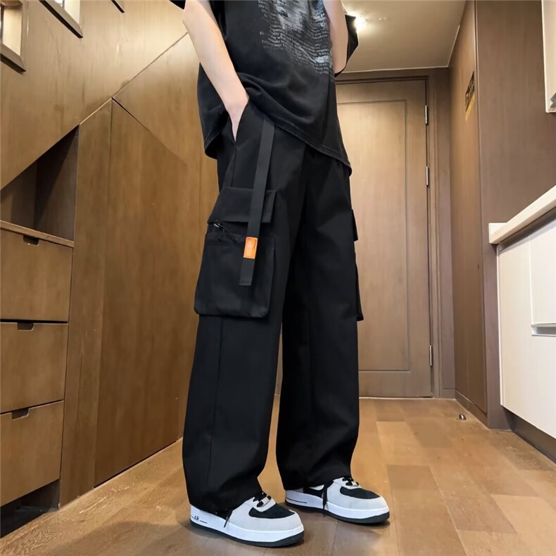 大码束脚休闲裤男美式高街休闲冲锋裤男女可穿1001-1-BK031-p40,男装休闲裤,星座1001-1