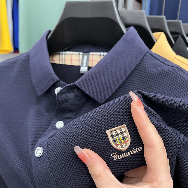 2023夏季新款男士短袖T恤polo衫中年商务休闲男装薄款翻领上衣男，男装Polo衫，电商B212（原钱塘6029）