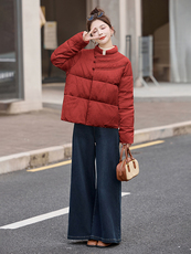 2025年冬季新款90白鸭绒新中式gf羽绒服外套，女装羽绒服，橙子家