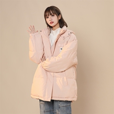 A269-P85冬季宽松防风连帽上衣棉胸标设计服港风外套，女装短外套，星座911