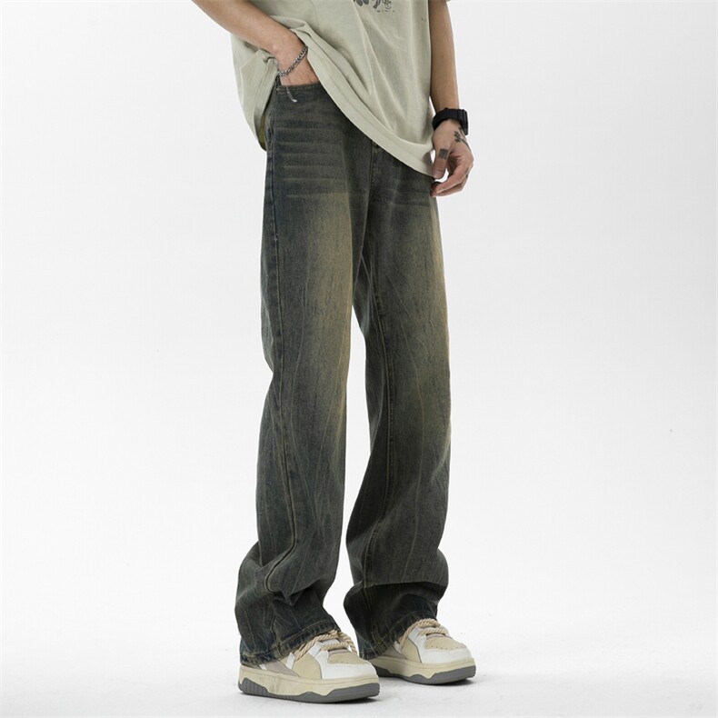 C315-G3022现货高品质高街复古重工洗水猫须马骝牛仔裤(P65限89)3，男装牛仔裤，电商C315