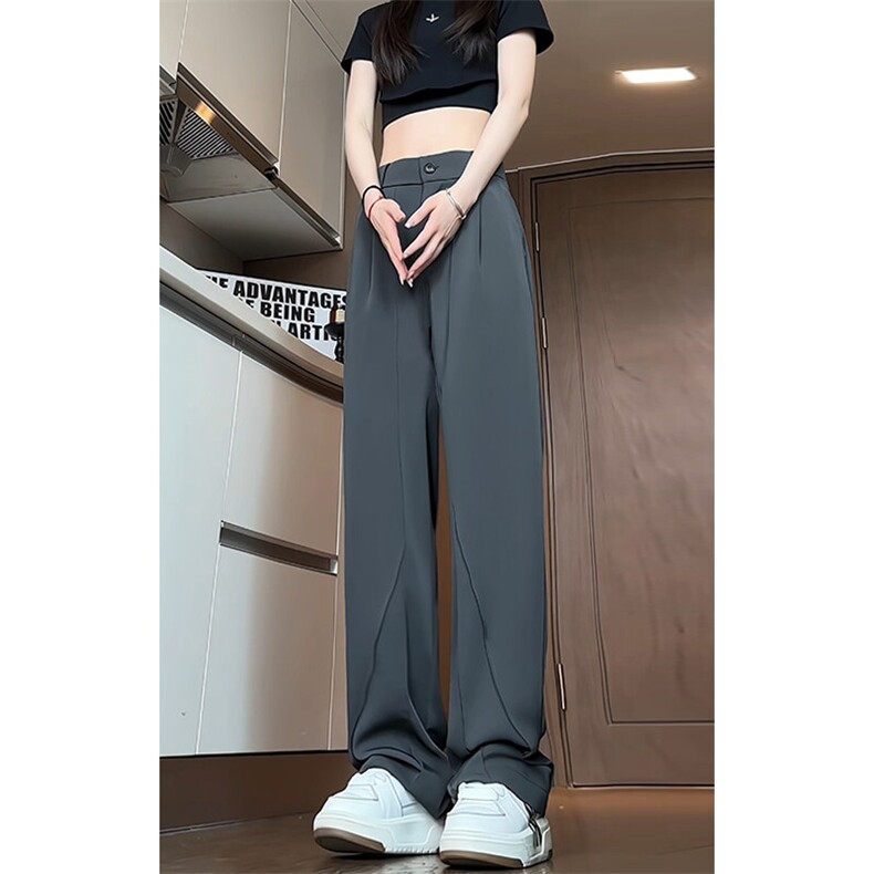 特批P38无差价春季潮牌冰丝阔腿裤西裤垂感百搭拖地长裤男K1421，男装休闲裤，电商A001