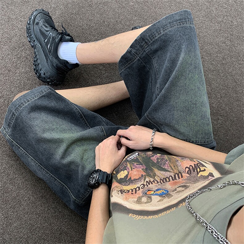 2024夏季潮牌百搭休闲七分裤美式复古小众牛仔裤男现货K7806-P42,男装牛仔裤,星座512-3