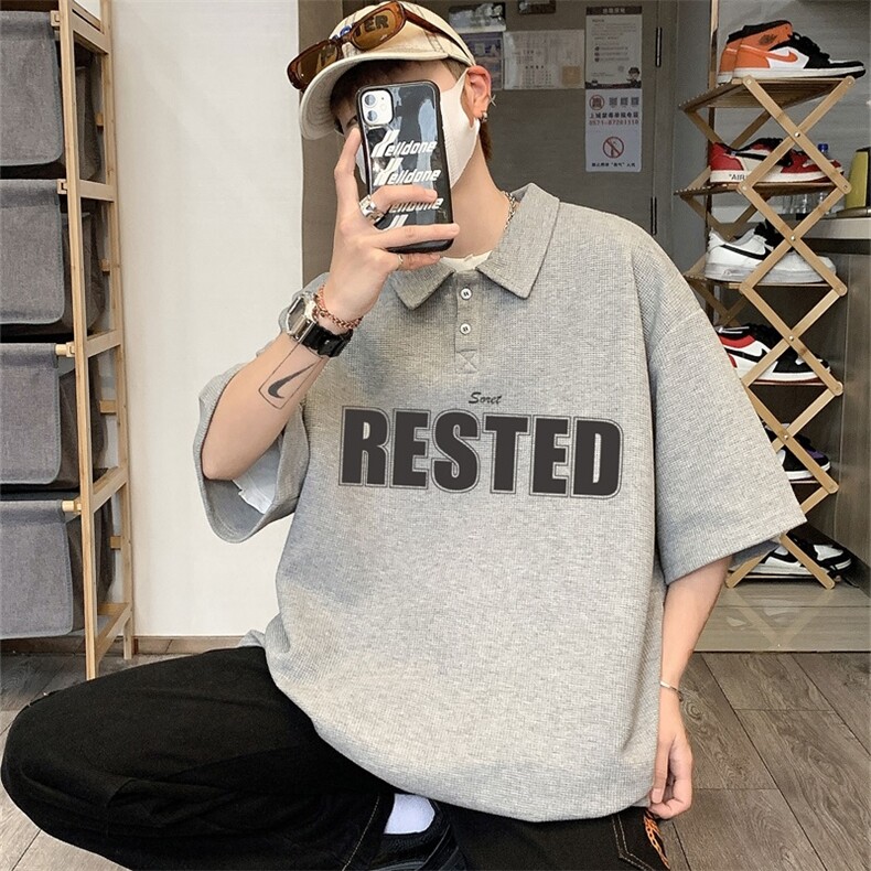 电商DSA028-PL22L154P35100聚酯夏季新款华夫格短袖POLO衫男,男装Polo衫,电商A028