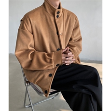 冬季高级感立领毛呢外套韩版潮流夹克ins痞帅棉服上衣D383P108，男装夹克，电商A335-1（原A458）
