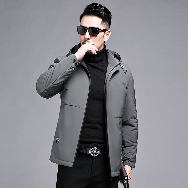 冬季新款男士可脱卸内胆连帽羽绒服男装中年加厚保暖白鸭绒外套,男装羽绒服,电商B212（原钱塘6029）