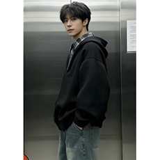 美式潮牌小众时髦高街假两件翻领卫衣衬衫拼接层次感上衣WW07，男装衬衫，星座1116A（原606A-3）