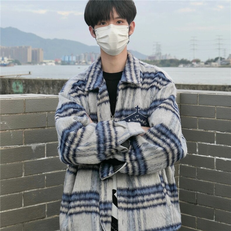 2218-P50小香风外套男装高级感2025秋冬新款翻领男式夹克上衣,男装夹克,电商B323A