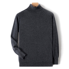 秋冬新款男士高领衫舒适保暖时尚百搭经典黑色简约大气男装，男装羊绒套衫，绒韵雅