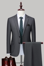 西服套装男士商务修身上班职业正装新郎伴郎结婚礼服两件套西装，男装西服套装，电商B212（原钱塘6029）